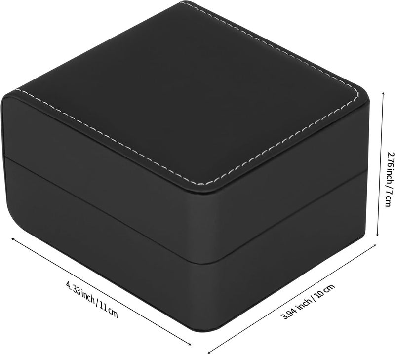 BAOPEND Single Watch Case, Travel Watch Gift Box with Removable Pillow, Luxury PU Leather Wristwatch Display Organizer Holder Boxes for Mem and Women (Black) - Image 2
